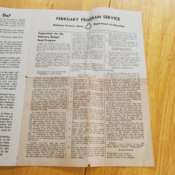 1951 Farmers Union Action Letter February Lincoln Gettysburg Address Edison - Picture 6 of 12